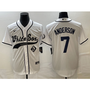 MLB White Sox 7 Tim Anderson White Baseball Nike Cool Base Men Jersey