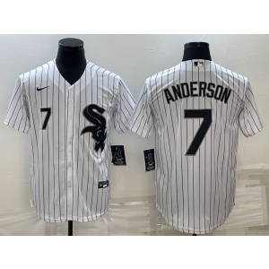 MLB White Sox 7 Tim Anderson White Nike Cool Base Men Jersey