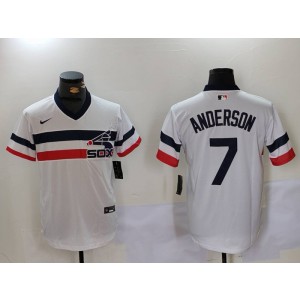 MLB White Sox 7 Tim Anderson White Nike Cool Base Men Jersey