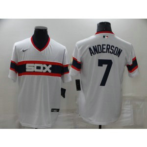 MLB White Sox 7 Tim Anderson White Nike Cool Base Men Jerseys