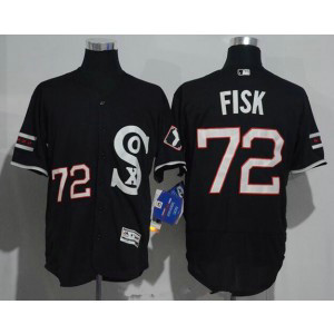 MLB White Sox 72 Carlton Fisk Black Retro 2016 Flexbase Men Jersey