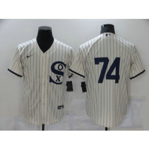 MLB White Sox 74 Eloy Jimenez 2021 Cream Field Of Dreams Cool Base Men Jerseys