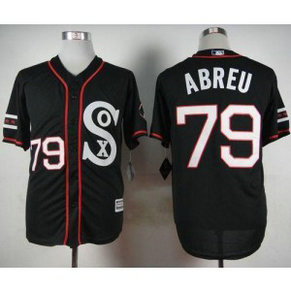 MLB White Sox 79 Jose Abreu Black New Cool Base Men Jersey