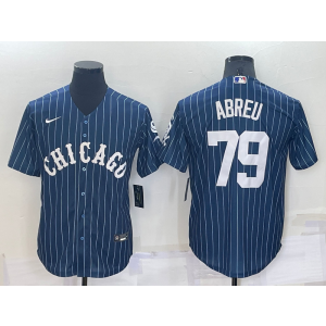 MLB White Sox 79 Jose Abreu Blue Navy Nike Cool Base Men Jersey