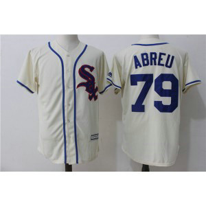 MLB White Sox 79 Jose Abreu Cream Cool Base Men Jersey