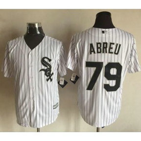 MLB White Sox 79 Jose Abreu White(Black Strip) New Cool Base Men Jersey