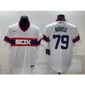 MLB White Sox 79 Jose Abreu White Nike Throwback Men Jersey