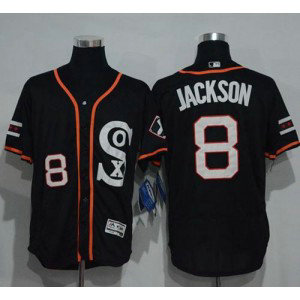 MLB White Sox 8 Bo Jackson Black New Cool Base Men Jersey