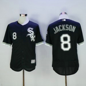 MLB White Sox 8 Bo Jackson Black Throwback Flexbase Men Jersey