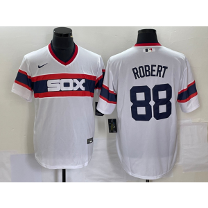 MLB White Sox 88 Luis Robert White Nike Cool Base Men Jersey
