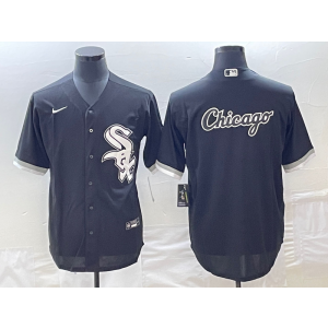 MLB White Sox Blank Black Baseball Logo Nike Cool Base Men Jersey