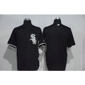 MLB White Sox Blank Black New Cool Base Men Jersey