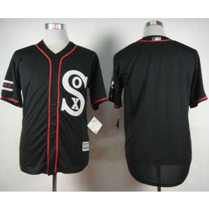 MLB White Sox Blank Black New Cool Base Men Jerseys