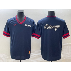 MLB White Sox Blank Blue Baseball Logo Nike Throwback Men Jersey