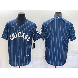MLB White Sox Blank Blue Nike Cool Base Men Jersey