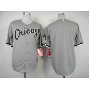 MLB White Sox Blank Grey Cool Base Men Jersey