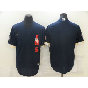 MLB White Sox Blank Navy 2021 All-Star Cool Base Men Jersey