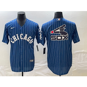 MLB White Sox Blank Navy Baseball Logo Nike Cool Base Men Jersey