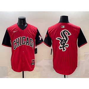 MLB White Sox Red Black Team Logo Nike Cool Base Men Jersey MLB White Sox Red Black Team Logo Nike Cool Base Men Jersey