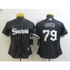 MLB White Sox Southside 79 Jose Abreu Black 2021 City Connect Cool Base Women Jersey