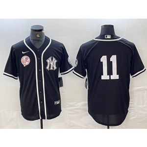 MLB Yankees 11 Anthony Volpe Black Cool Base Men Jersey