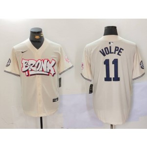 MLB Yankees 11 Anthony Volpe Cream Nike Cool Base Men Jersey