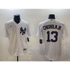 MLB Yankees 13 Chisholmjr White Nike Cool Base Men Jersey MLB Yankees 13 Chisholmjr White Nike Cool Base Men Jersey