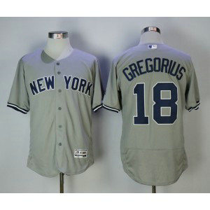MLB Yankees 18 Didi Gregorius Gray Flexbase Men Jersey