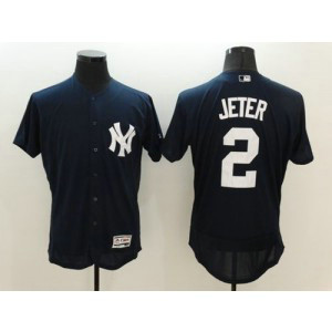 MLB Yankees 2 Derek Jeter Navy Blue Flexbase Men Jersey MLB Yankees 2 Derek Jeter Navy Blue Flexbase Men Jersey