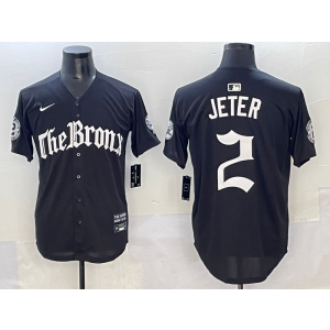 MLB Yankees 2 Derek Jeter New Black Nike Cool Base Men Jersey MLB Yankees 2 Derek Jeter New Black Nike Cool Base Men Jersey