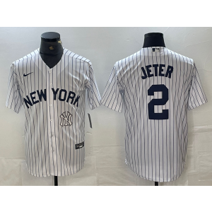 MLB Yankees 2 Derek Jeter White Nike Cool Base Men Jersey MLB Yankees 2 Derek Jeter White Nike Cool Base Men Jersey