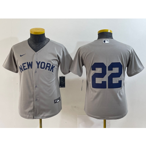 MLB Yankees 22 Soto Grey Nike Cool Base Youth Jersey MLB Yankees 22 Soto Grey Nike Cool Base Youth Jersey