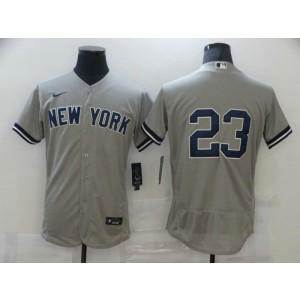 MLB Yankees 23 Grey Nike Cool Base Men Jersey