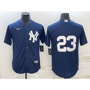 MLB Yankees 23 Navy Nike Cool Base Men Jersey