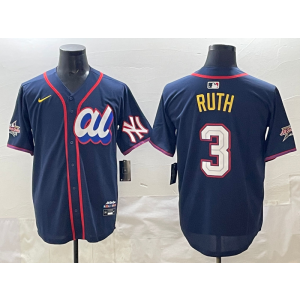 MLB Yankees 3 Ruth Navy American League 2025 All Star Nike Cool Base Men Jersey