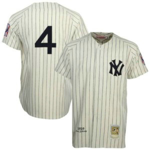 MLB Yankees 4 Lou Gehrig White Mitchell and Ness Throwback Men Jersey MLB Yankees 4 Lou Gehrig White Mitchell and Ness Throwback Men Jersey