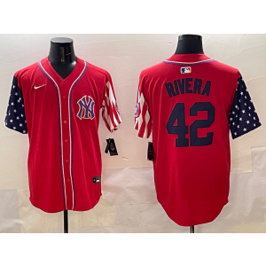 MLB Yankees 42 Mariano Rivera Red USA Flag Nike Cool Base Men Jersey MLB Yankees 42 Mariano Rivera Red USA Flag Nike Cool Base Men Jersey