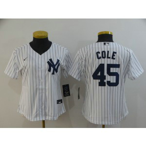 MLB Yankees 45 Gerrit Cole White 2020 Nike Cool Base Women Jersey