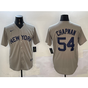 MLB Yankees 54 Aroldis Chapman Grey Nike Cool Base Men Jersey MLB Yankees 54 Aroldis Chapman Grey Nike Cool Base Men Jersey
