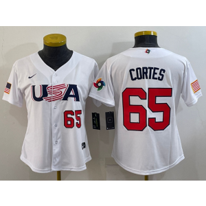 MLB Yankees 65 Nestor Cortes White 2023 World Baseball Classic Youth Jersey MLB Yankees 65 Nestor Cortes White 2023 World Baseball Classic Youth Jersey