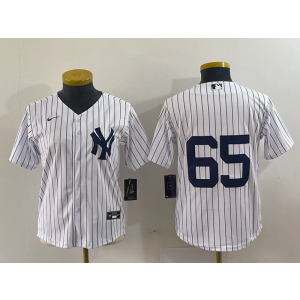 MLB Yankees 65 White Nike Cool Base Women Jersey