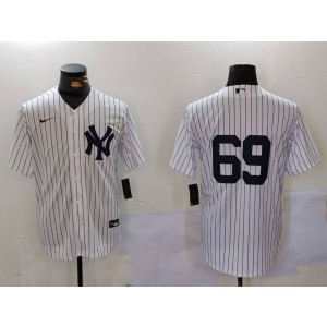 MLB Yankees 69 White Nike Cool Base Men Jersey