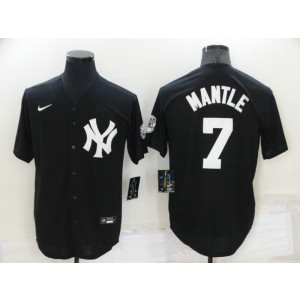 MLB Yankees 7 Mickey Mantle Black Nike Cool Base Men Jersey MLB Yankees 7 Mickey Mantle Black Nike Cool Base Men Jersey