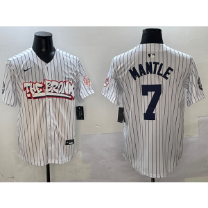 MLB Yankees 7 Mickey Mantle White Nike Cool Base Men Jersey MLB Yankees 7 Mickey Mantle White Nike Cool Base Men Jersey
