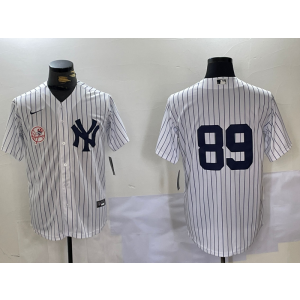 MLB Yankees 89 White Nike Cool Base Men Jersey