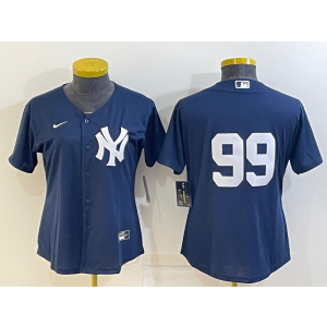 MLB Yankees 99 Aaron Judge Blue Nike Cool Base Women Jersey