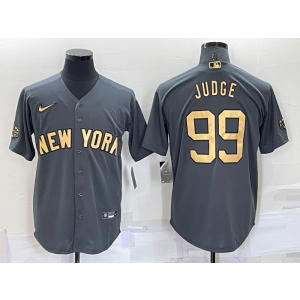 MLB Yankees 99 Aaron Judge Charcoal 2022 All-Star Cool Base Men Jersey MLB Yankees 99 Aaron Judge Charcoal 2022 All-Star Cool Base Men Jersey