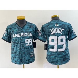 MLB Yankees 99 Aaron Judge Teal 2023 All-Star Nike Cool Base Women Jersey(Run Small)