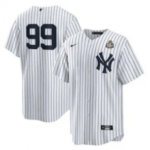 MLB Yankees 99 Aaron Judge White 2024 World Series Nike Cool Base Men Jersey