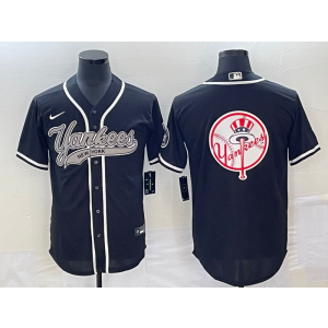 MLB Yankees Blank Black Baseball Logo Nike Cool Base Men Jersey MLB Yankees Blank Black Baseball Logo Nike Cool Base Men Jersey